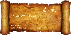 Lendler Anna névjegykártya